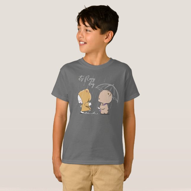 Camiseta É dia chuvoso | Criança (Frente Completa)