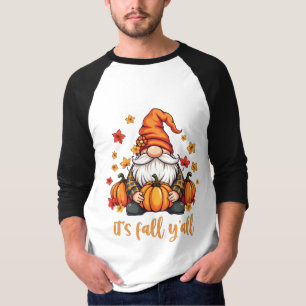 Camiseta É Dia das Vossas Gnomas Pumpkin no outono