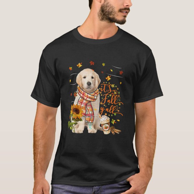 Camiseta É Dia de outono Todos Os Cachorros de Retriever de (Frente)