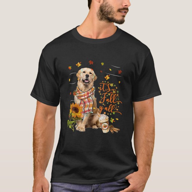 Camiseta É Dia de outono Todos Os Cachorros de Retriever de (Frente)