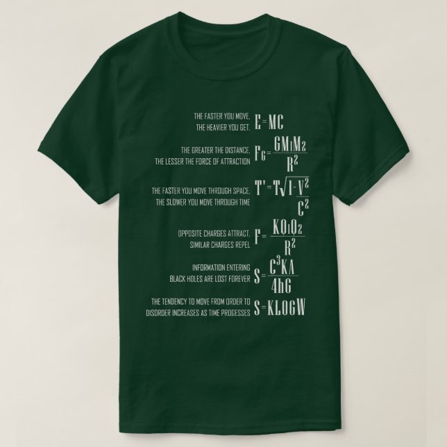 Camiseta E é igual à relatividade ao quadrado MC (Frente do Design)