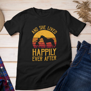 Camiseta E ela viveu feliz sempre depois Camisa-T-Cavalo