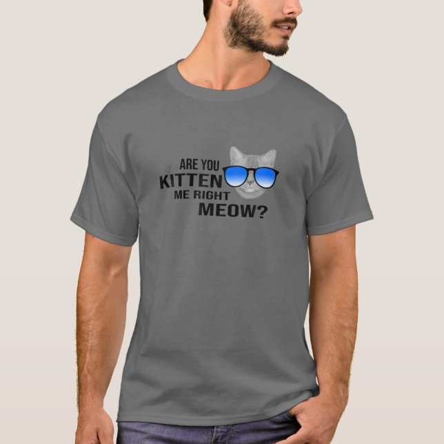 Camiseta É Engraçado Você Me Gatinha Direito, Maçã, Gato? (Frente)
