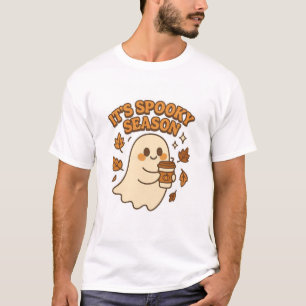Camiseta É Época Assustadora Temática de Abóbora com Fantas