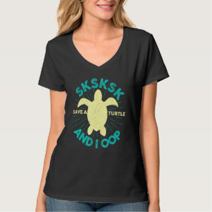 Camiseta E eu salvei as tartarugas SKSKSK Garota Humor Vint