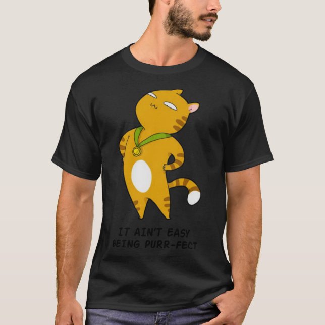 Camiseta É fácil ser um gato perfeito (Frente)