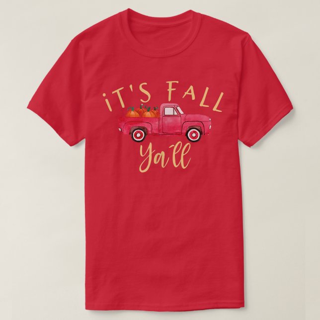 Camiseta É Fall Ya'll Cute Autumn Pumpkin Truck (Frente do Design)