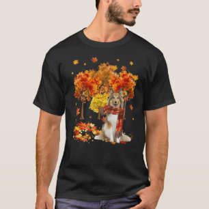 Camiseta É Fall Y'all Cute Sheltie Autumn Fall Leav