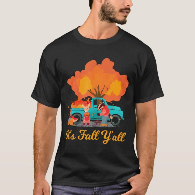 Camiseta É Fall Y'all Gnome Dwarf Autumn Leaves Fall (Frente)