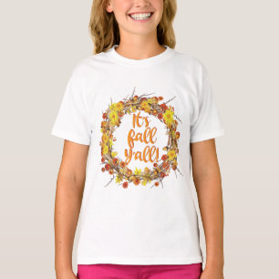 Camiseta É Fall Y'all Orange Autumn Leaves