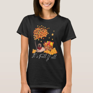 Camiseta É Fall Y'all Yellow Pug Dog Leopard Pumpkin Fal
