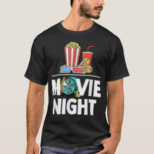 Camiseta É Filme Noite Engraçado Dançando Pipoca Quente D