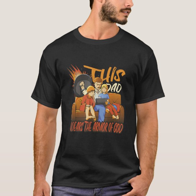 Camiseta É forte como pai cristão com essa arca (Frente)