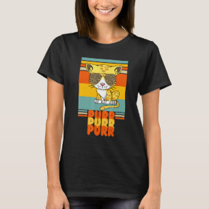 Camiseta E Gato Leopardo Com Óculos De Sol Ronronando Retro