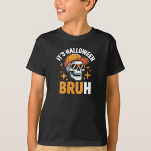 Camiseta É Halloween Cara Esqueleto Engraçado