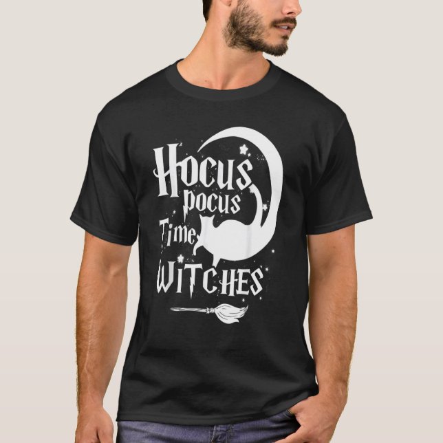 Camiseta É Hocus Pocus Time Witches Fofo (Frente)