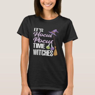 Camiseta É Hocus Pocus Time Witches Shirt Engraçado Hallowe