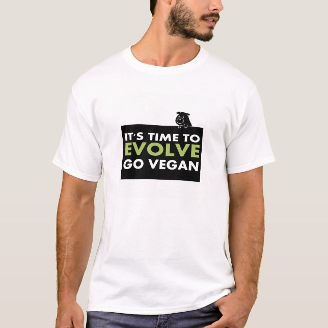 Camiseta É HORA DE EVOLUIR - VAI o T do VEGAN (Frente)