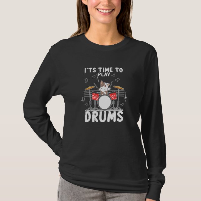 Camiseta É Hora De Jogar Roupa De Tambores Para Tambores E (Frente)