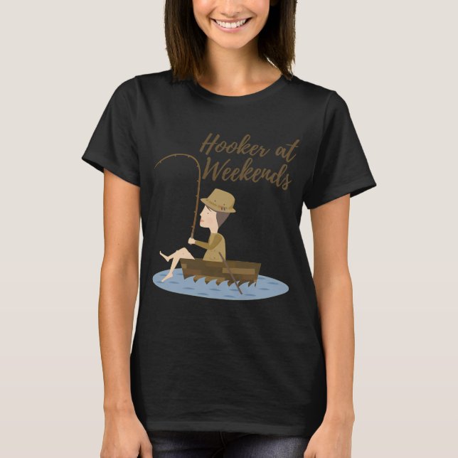 Camiseta É hora do peixe em algum lugar Pescador (Frente)
