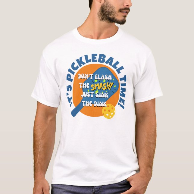 Camiseta É HORA DO PICKLEBALL Diversão Pickleball  (Frente)