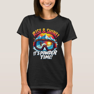 Camiseta É Hora do Pó Óculos de Esqui Montanha Rise