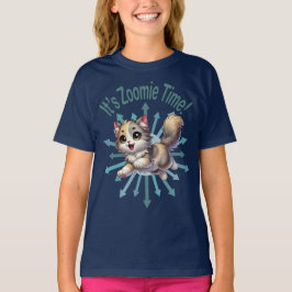 Camiseta É Hora do Zoom Cute Gato Tricolor