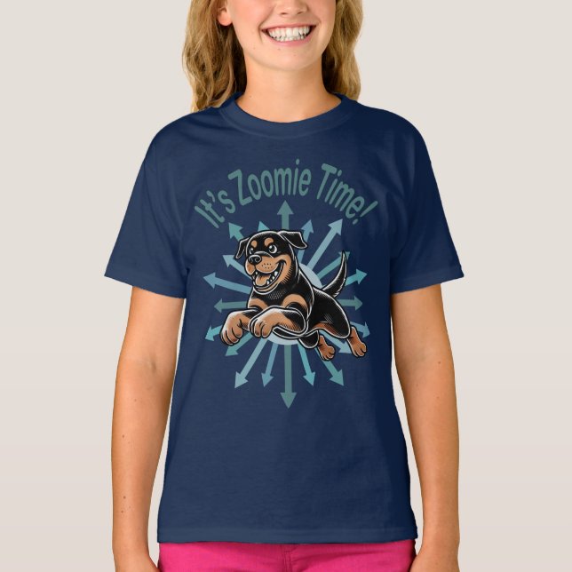Camiseta É hora do Zoomie Rottweiler (Frente)