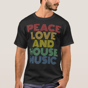 Camiseta E House Music EDM Techno DJ retro 70s.