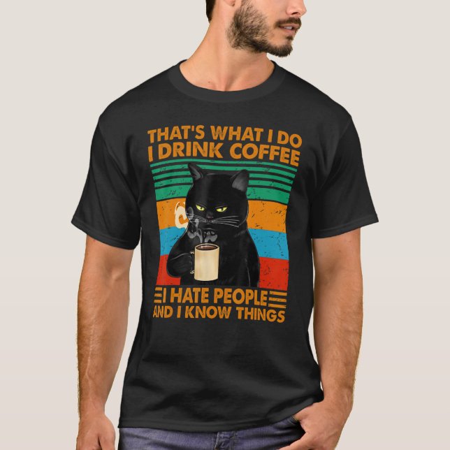 Camiseta É isso que eu bebo café que odeio Pessoas. (Frente)