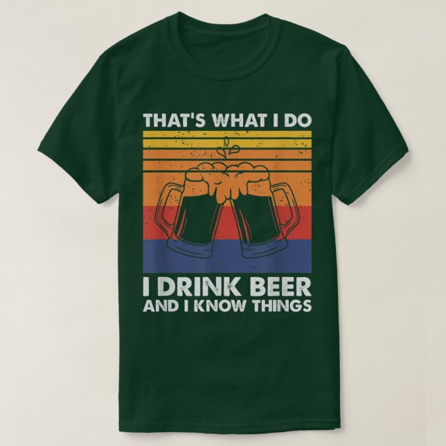 Camiseta É isso que eu bebo cerveja e sei coisas, B (Frente do Design)