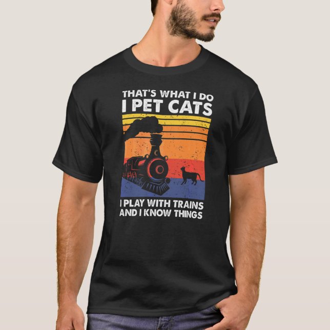 Camiseta É isso que eu faço com gatos de estimação que eu t (Frente)