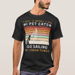 Camiseta É isso que eu faço, eu pinto gatos e velejo engr
