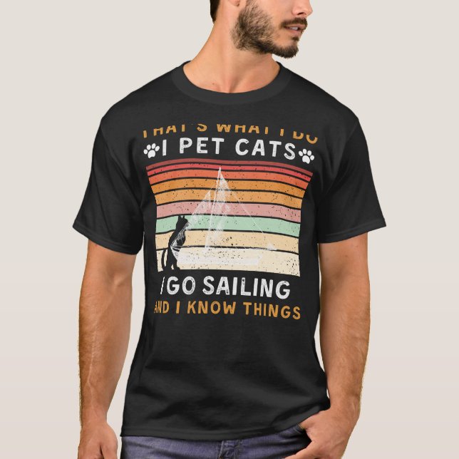 Camiseta É isso  que eu faço, eu pinto gatos e velejo engr (Frente)