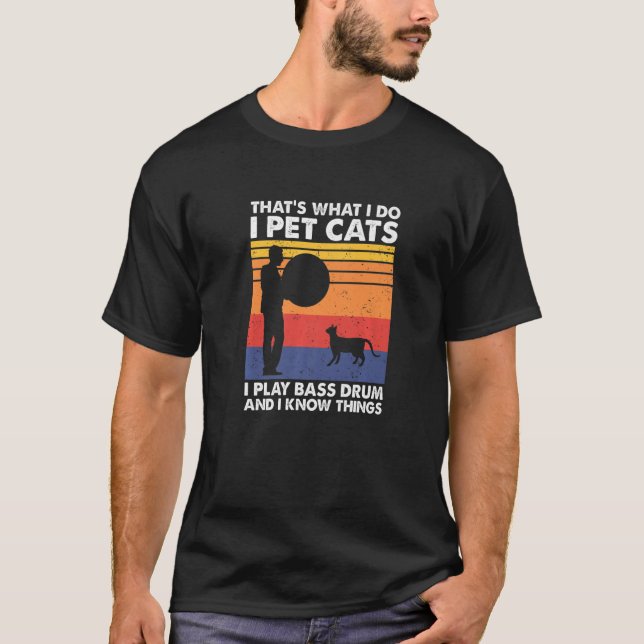 Camiseta É isso que eu faço, eu ponho gatos que toco tambor (Frente)