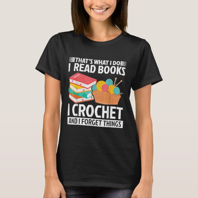 Camiseta É isso que eu leio livros Crochet (Frente)