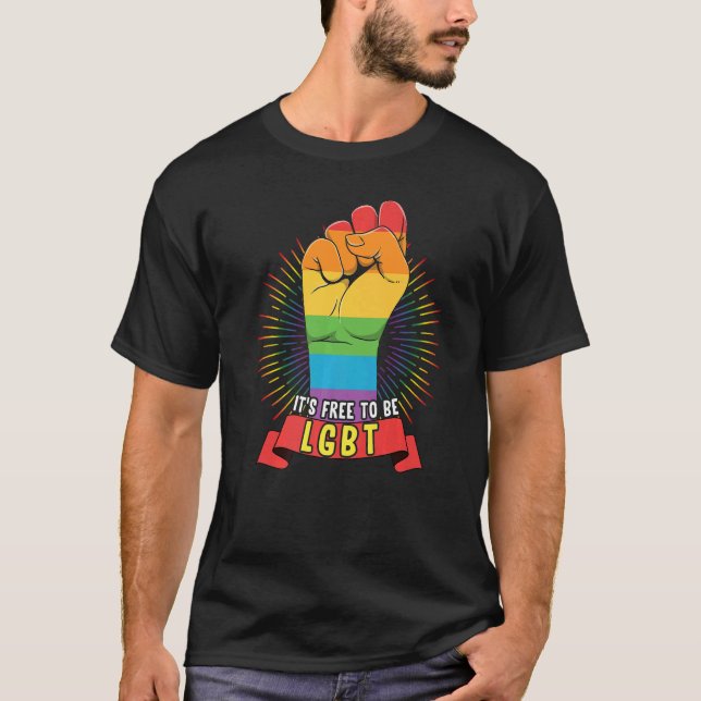 Camiseta É Livre Para Ser Lgbt Primeiro Mês De História De  (Frente)