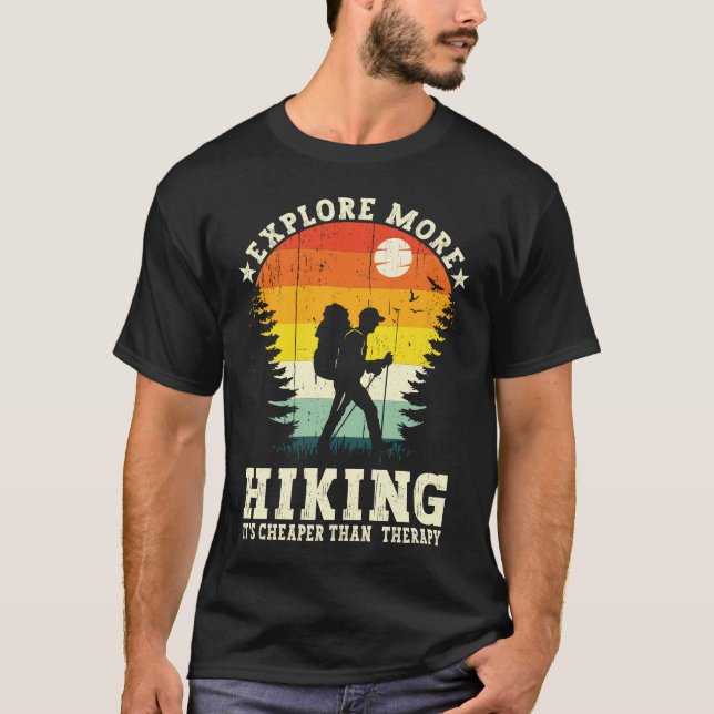 Camiseta É mais barato que a terapia Hike Hiker Funny (Frente)