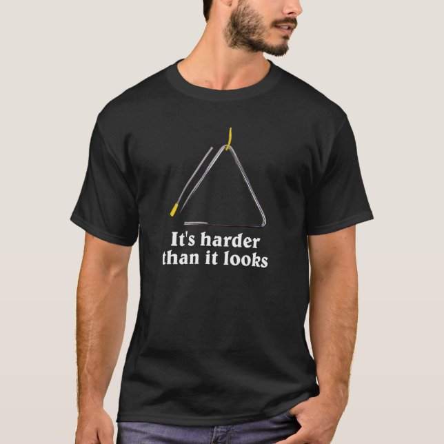 Camiseta É mais difícil do que parece triângulo com a mão (Frente)