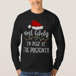 Camiseta É Mais Provável Fazer Busca No Natal De Santa Hat.