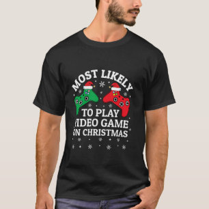 Camiseta É Mais Provável Jogar Vídeo Em Papais noeis De Nat