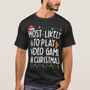 Camiseta É Mais Provável Jogar Vídeo Em Papais noeis De Nat