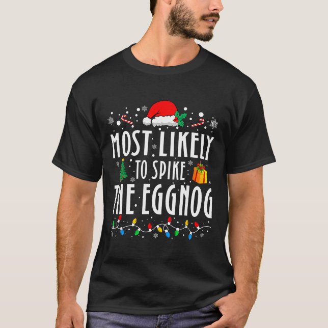 Camiseta É Mais Provável Que A Família De Natal Em Curso M (Frente)
