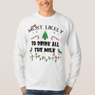 Camiseta É Mais Provável Que Beba Toda A Família Engraçada 