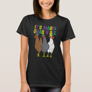 Camiseta É Mardi Gras Galera 3 Galinhas Homem Fazendeiro