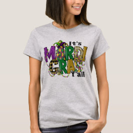 Camiseta É Mardi Gras, pessoal, Máscara de Fantasia para Fe