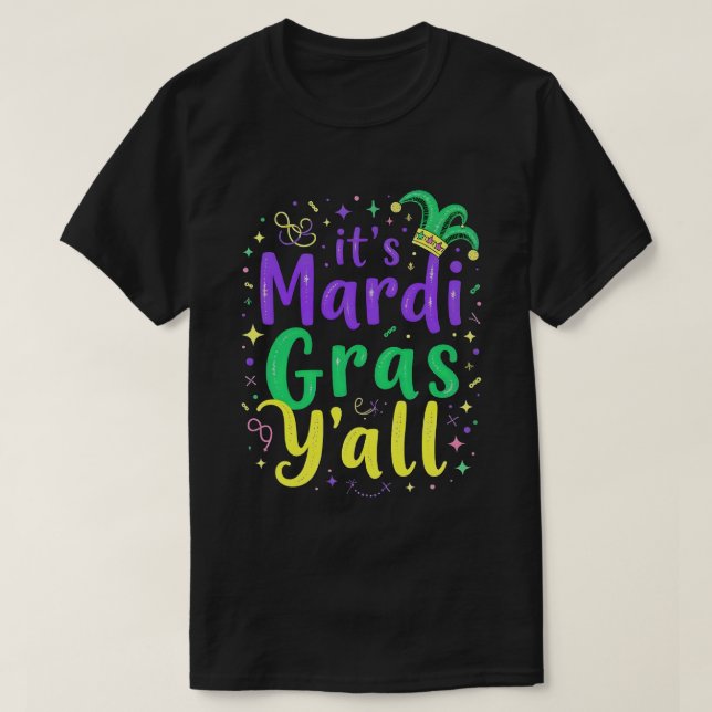Camiseta É Mardi Gras Yall Mardi Gras Costume Parade (Frente do Design)