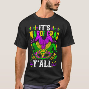 Camiseta É Mardi Gras Yall Mask Jester Men que as mulheres 