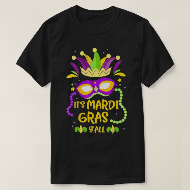 Camiseta É Mardi Grass Yall Engraçada Festa De Costume Mães (Frente do Design)