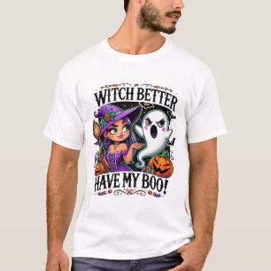Camiseta É Melhor Que A Bruxa Tenha Boo Halloween Vibes é
